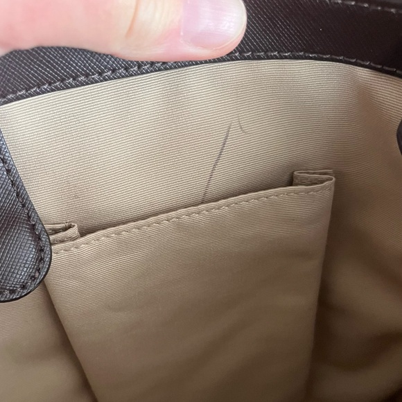 Coach Peyton Crossgrain Leather Double-Zip Tote F25569 | Brown Leather - Picture 13 of 13